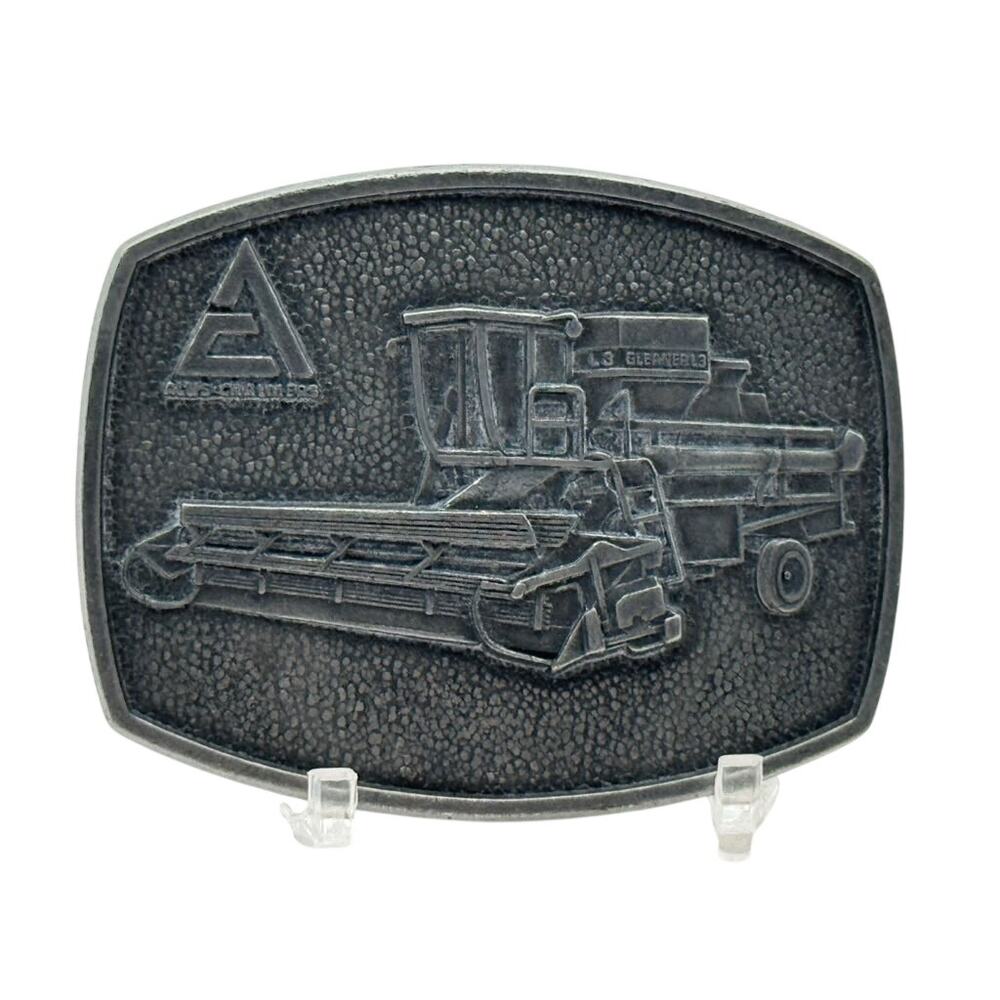 Allis-Chalmers Combine Harvester Square Agricultural Advertising Belt Buckle